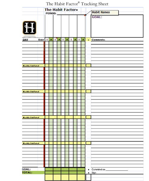 tracking sheet